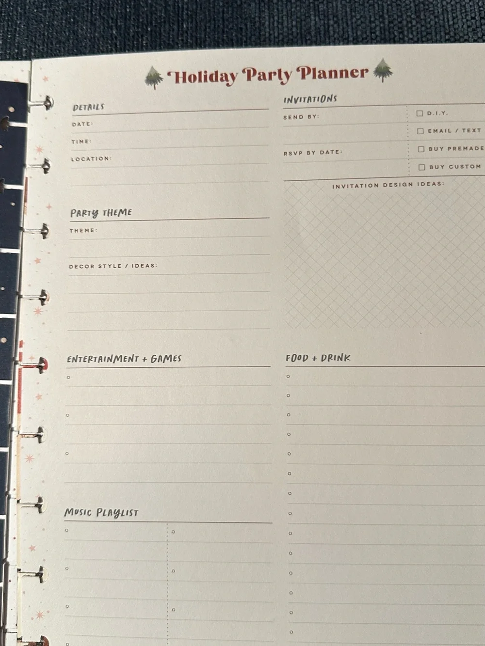 Happy Planner Red & Green Woodland Seasons Holiday Extension